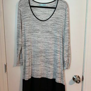 Maurices Womens Black White Heathered Tunic Dress